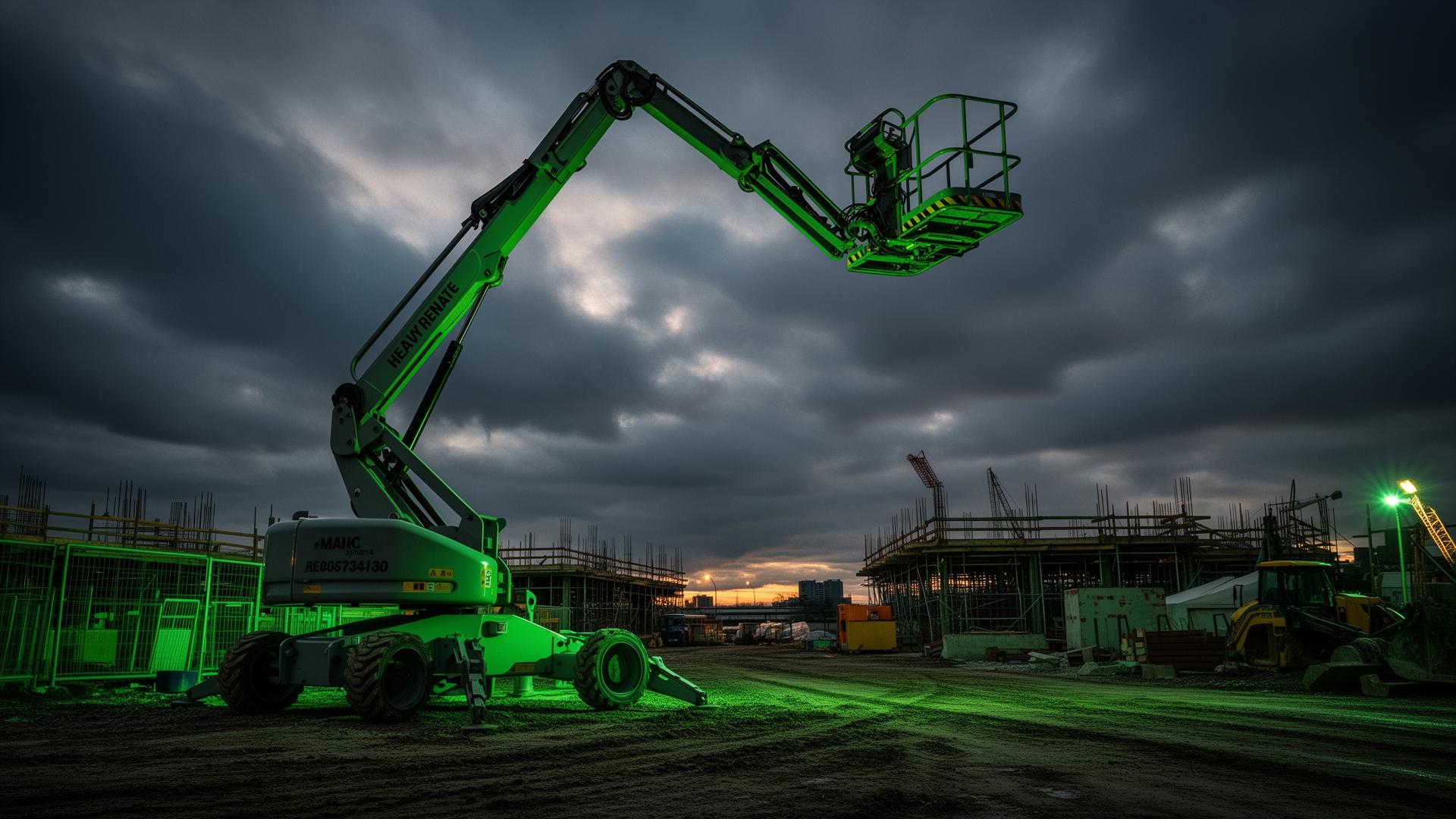 Plataforma elevatória em canteiro de obras